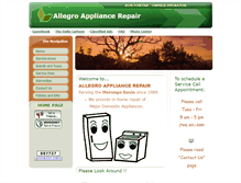 Tablet Screenshot of allegroappliance.com